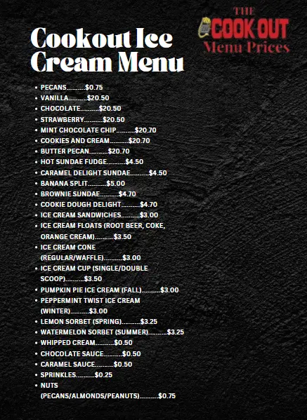 Cookout Ice Cream Menu Latest Prices USA 2025 1 Entire Cookout Ice Cream Menu